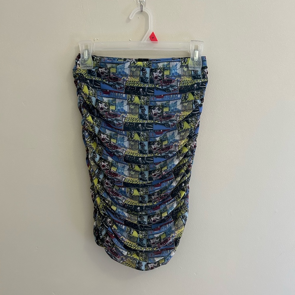 forever 21 ruffled graphic print skirt